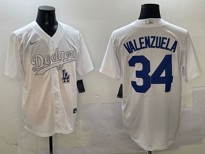 Men Los Angeles Dodgers #34 Valenzuela White Fashion Edition Game 2025 Nike MLB Jersey style 11